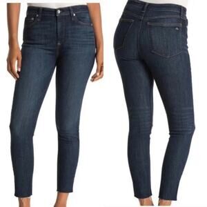 Rag & Bone Nina High-Rise Ankle Skinny in Kayt Dark Women’s Raw Hem - Size 28